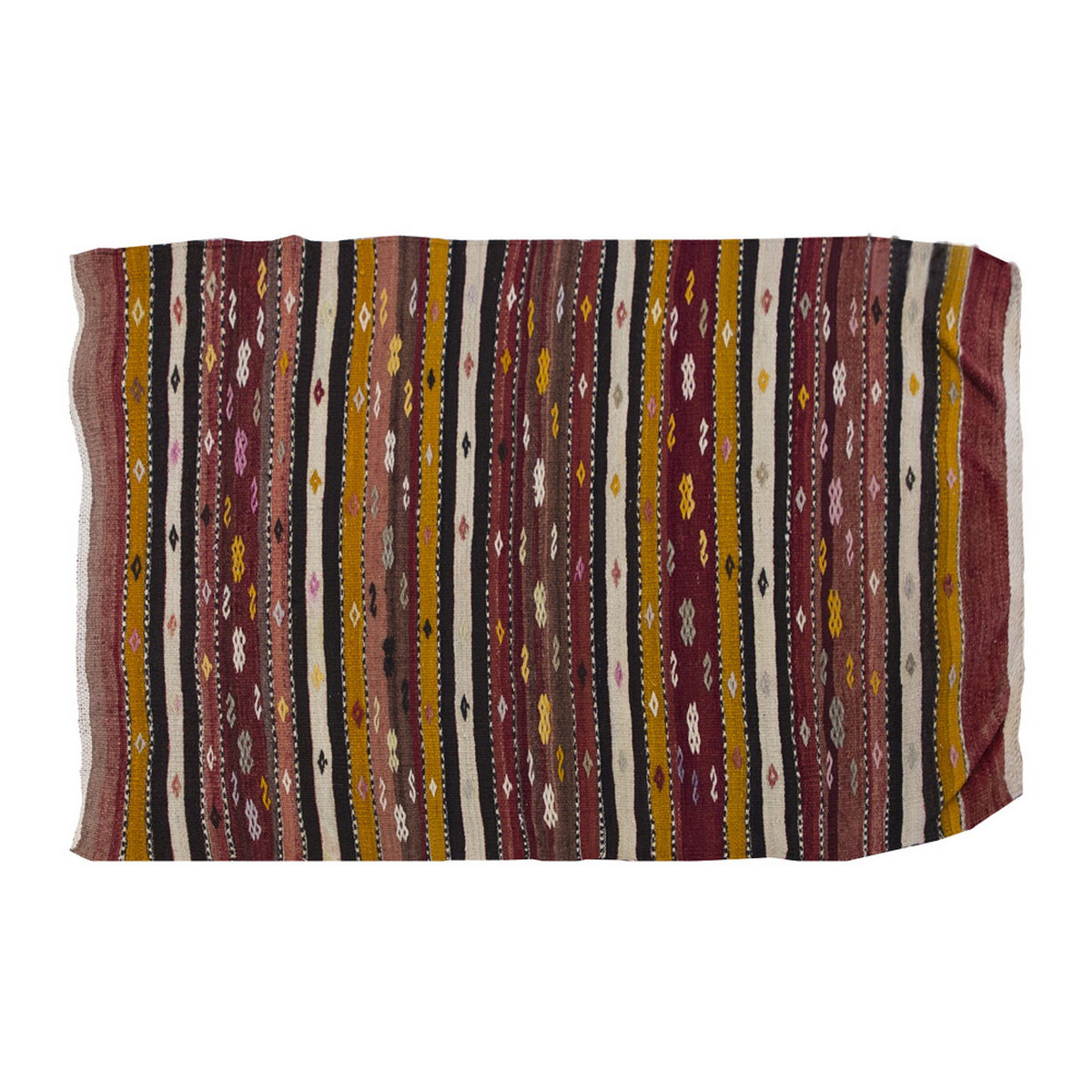 Vintage Kilim Rug,Konya Kilim 3'1" x 4'3" feet 94 x 130 cm