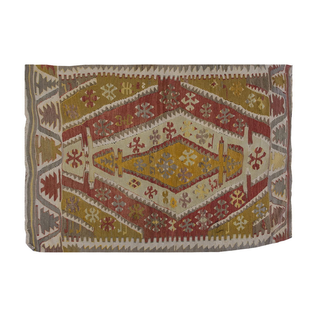 Vintage Kilim Rug,Kırşehir Kilim 3'1" x 4'3" feet 95 x 130 cm