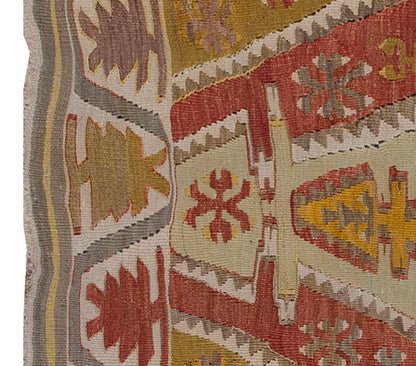 Vintage Kilim Rug,Kırşehir Kilim 3'1" x 4'3" feet 95 x 130 cm
