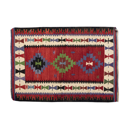 Vintage Kilim Rug, Oushak Area Kilim 3'1" x 4'4" feet 95 x 133 cm