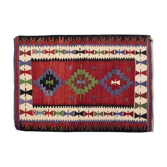 Vintage Kilim Rug, Oushak Area Kilim 3'1" x 4'4" feet 95 x 133 cm