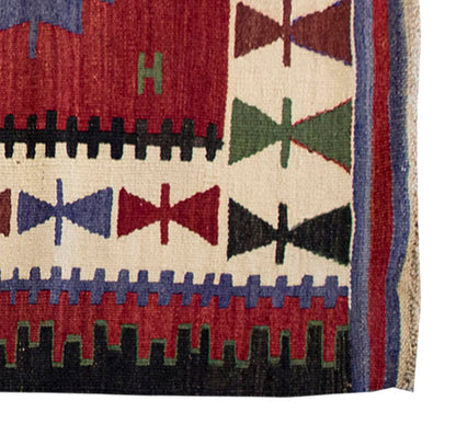 Vintage Kilim Rug, Oushak Area Kilim 3'1" x 4'4" feet 95 x 133 cm