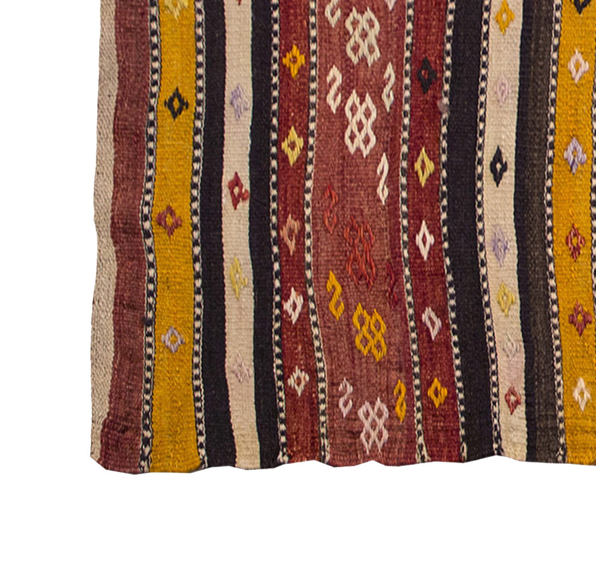 Vintage Kilim Rug, Konya Kilim 3'1" x 5'7" feet 94 x 170 cm