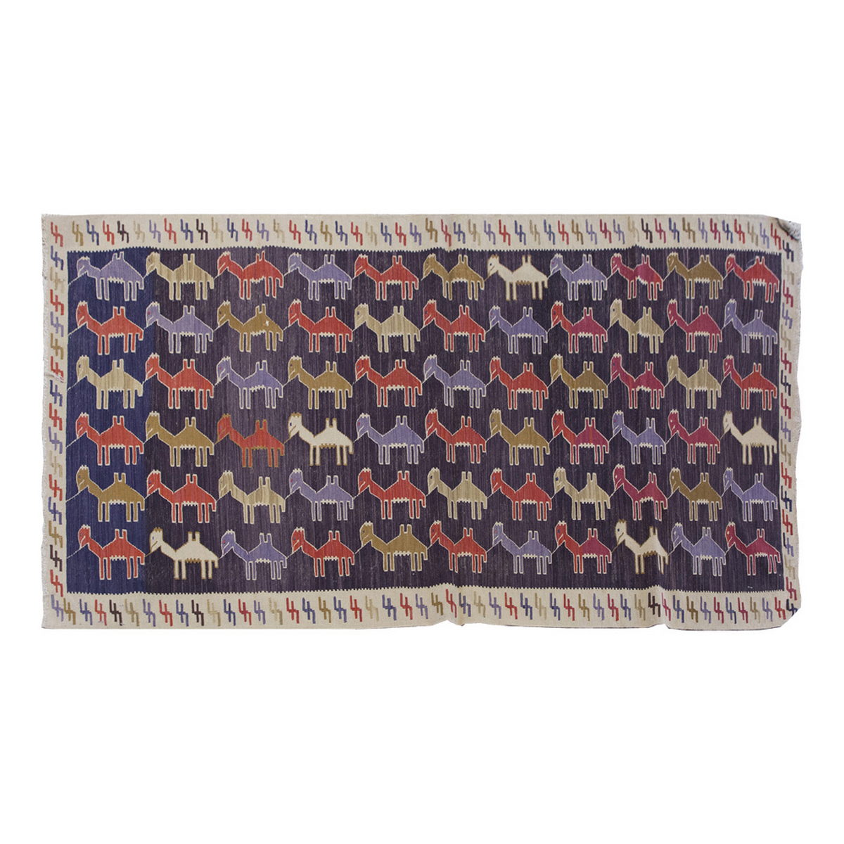 Vintage Kilim Rug, Konya Kilim 3'2" x 6" feet 96 x 184 cm