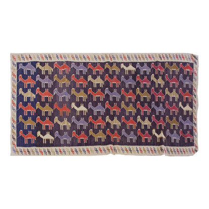 Vintage Kilim Rug, Konya Kilim 3'2" x 6" feet 96 x 184 cm