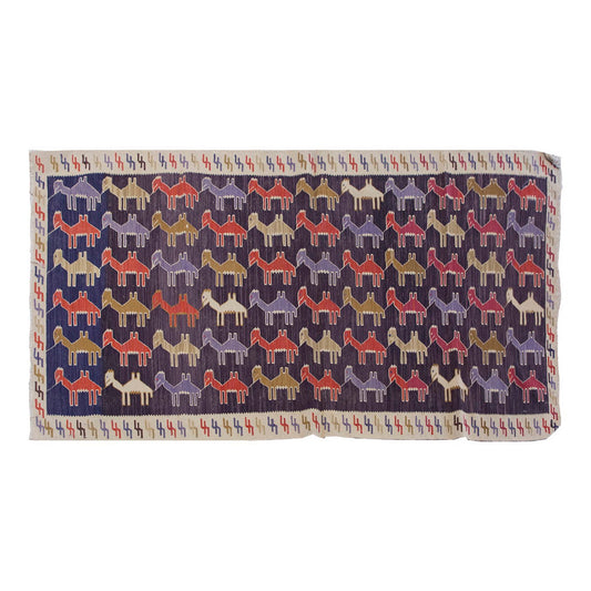 Vintage Kilim Rug, Konya Kilim 3'2" x 6" feet 96 x 184 cm