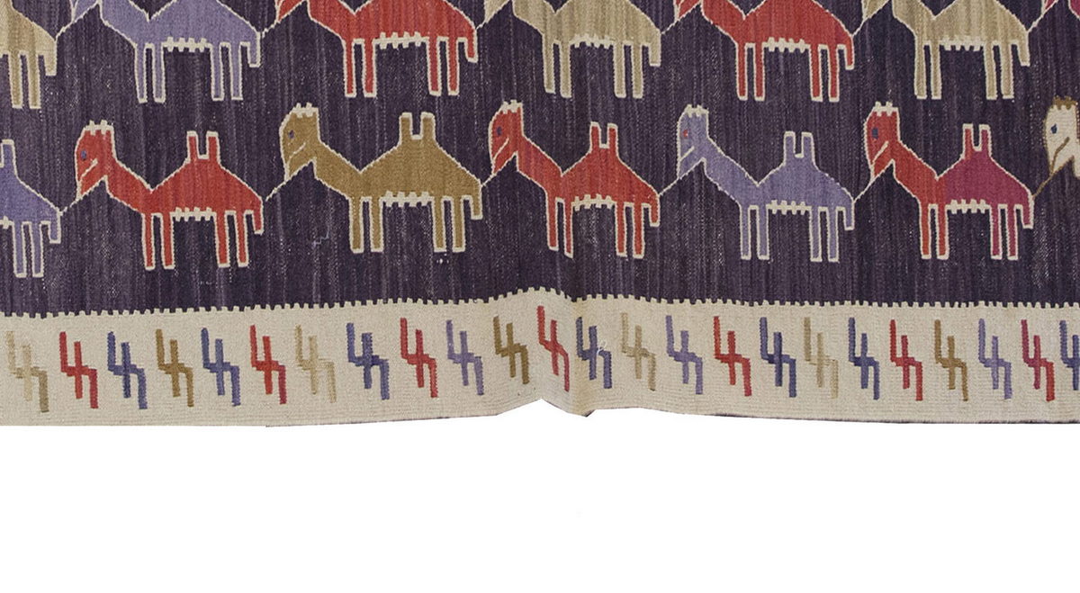Vintage Kilim Rug, Konya Kilim 3'2" x 6" feet 96 x 184 cm