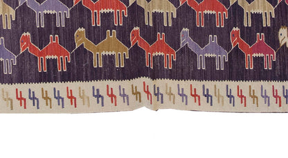 Vintage Kilim Rug, Konya Kilim 3'2" x 6" feet 96 x 184 cm