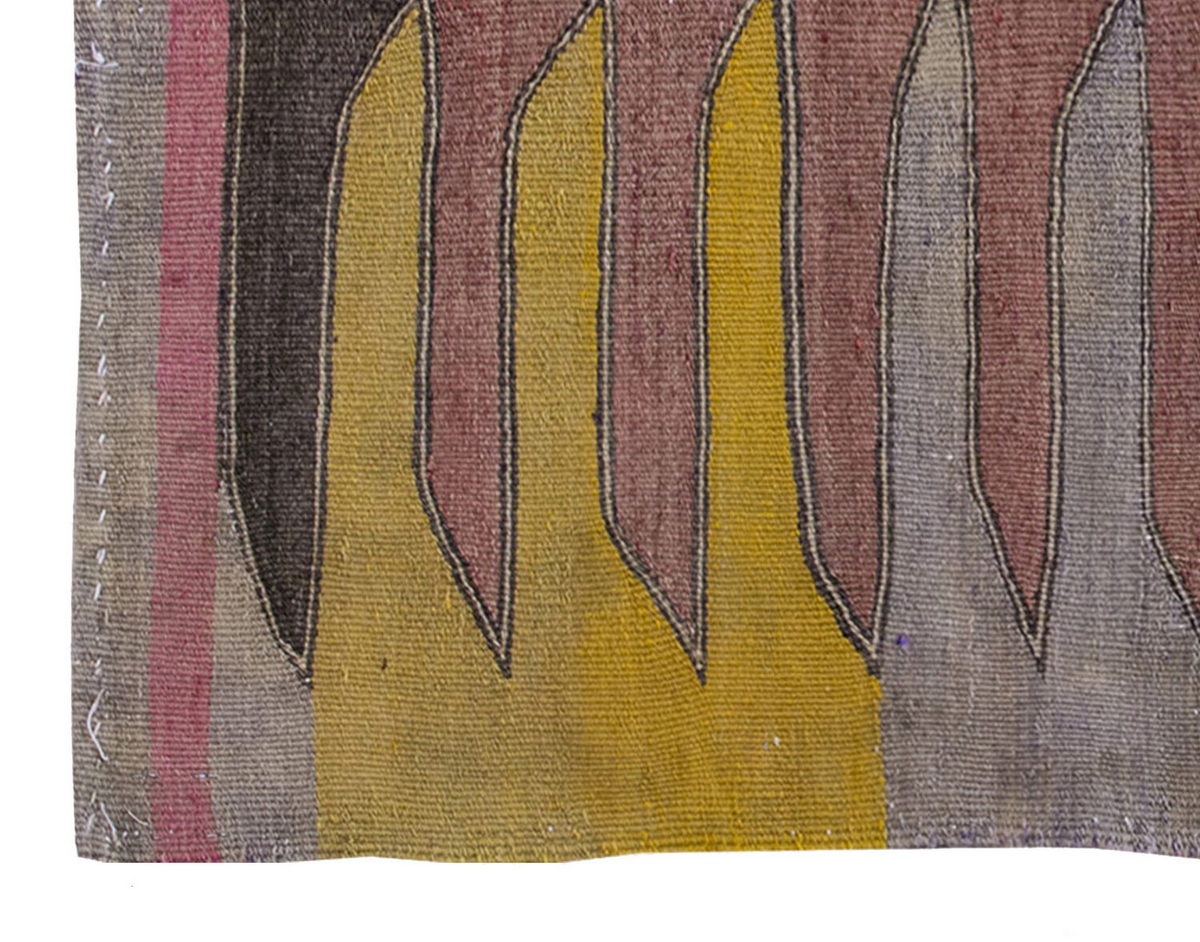 Vintage Kilim Rug,Bodrum Milas Kilim 3'3" x 3'7" feet 98 x 109 cm
