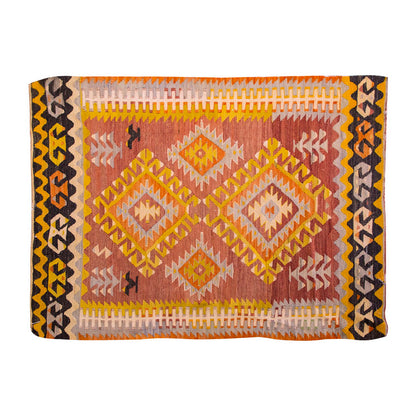 Vintage Kilim Rug,Denizli Eşme Kilim 3'3" x 4'8" feet 100 x 142 cm