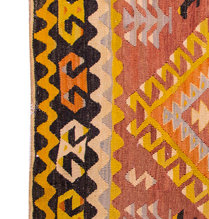 Vintage Kilim Rug,Denizli Eşme Kilim 3'3" x 4'8" feet 100 x 142 cm
