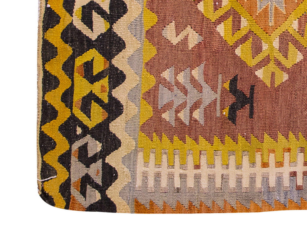 Vintage Kilim Rug,Denizli Eşme Kilim 3'3" x 4'8" feet 100 x 142 cm