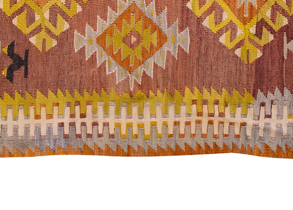 Vintage Kilim Rug,Denizli Eşme Kilim 3'3" x 4'8" feet 100 x 142 cm