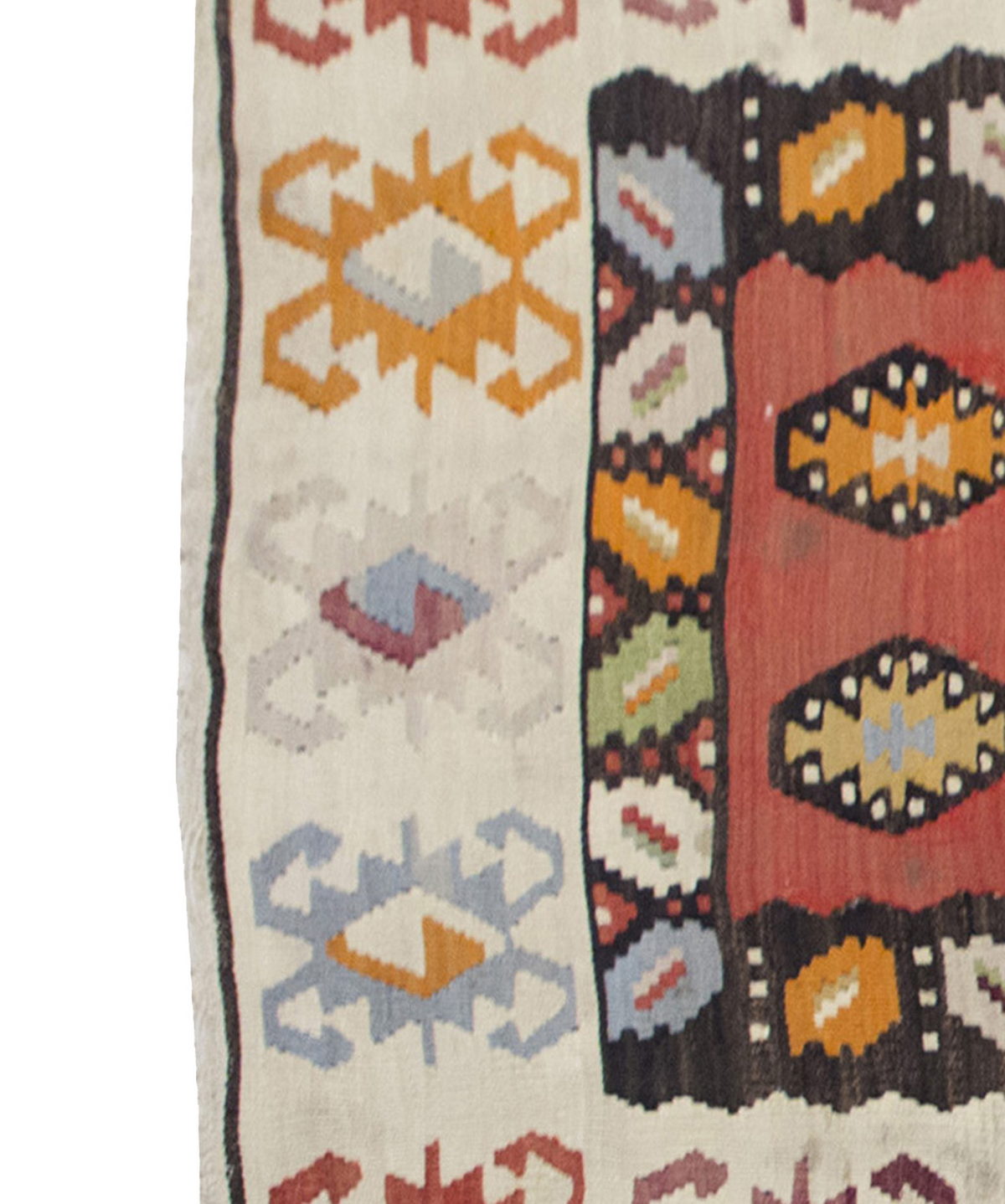 Vintage Kilim Rug,Besarabian Kilim 3'3" x 7" feet 98 x 210 cm
