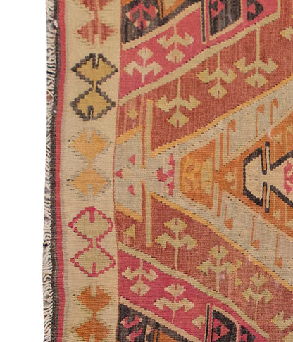 Vintage Kilim Rug,Adana Kilim 3'4" x 4'6" feet 102 x 138 cm