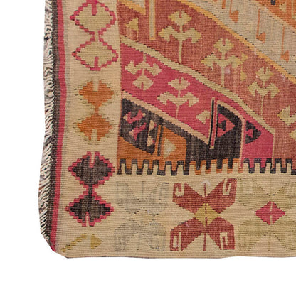 Vintage Kilim Rug,Adana Kilim 3'4" x 4'6" feet 102 x 138 cm