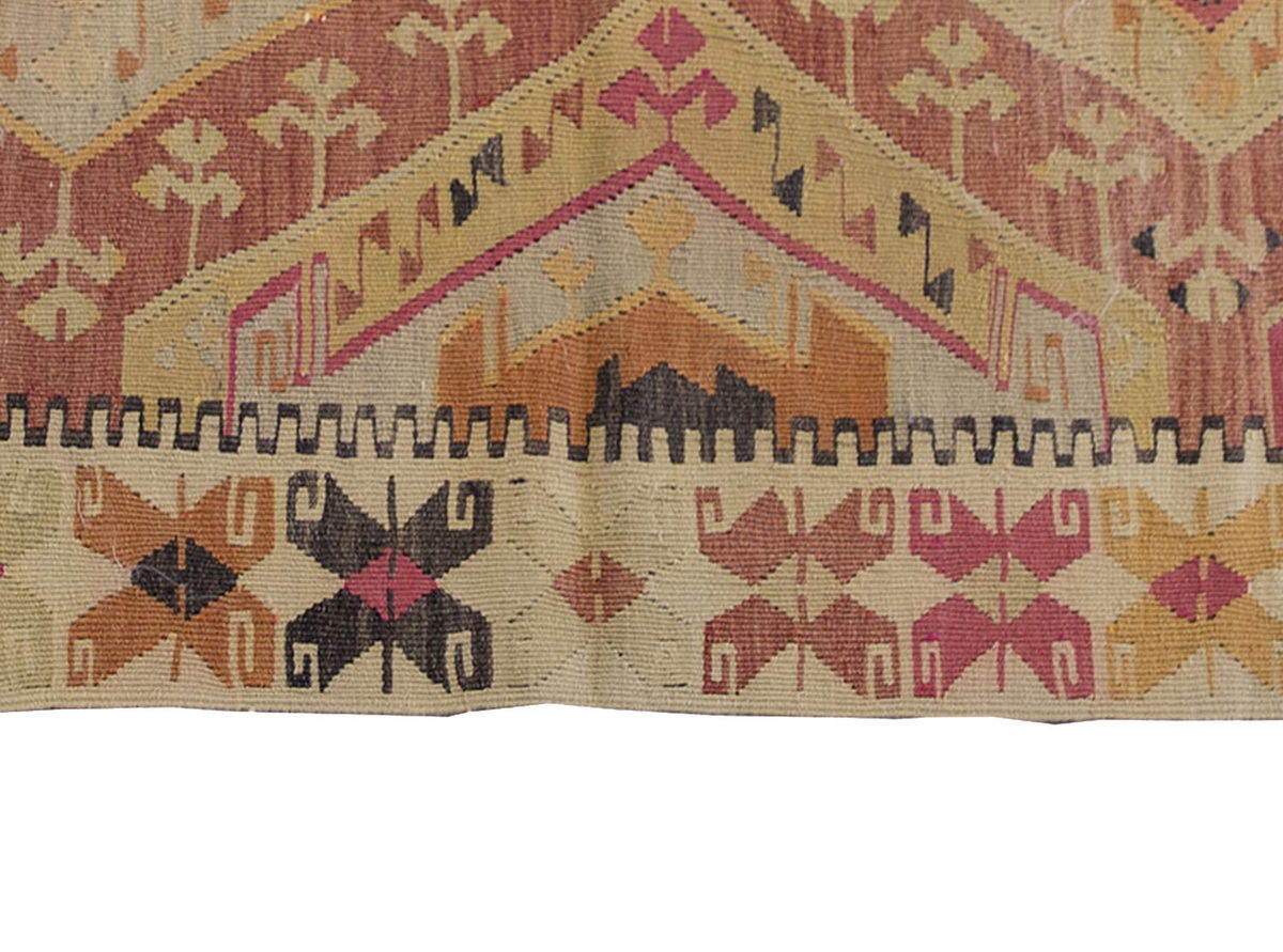 Vintage Kilim Rug,Adana Kilim 3'4" x 4'6" feet 102 x 138 cm