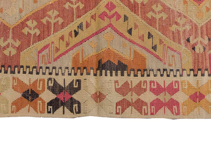 Vintage Kilim Rug,Adana Kilim 3'4" x 4'6" feet 102 x 138 cm