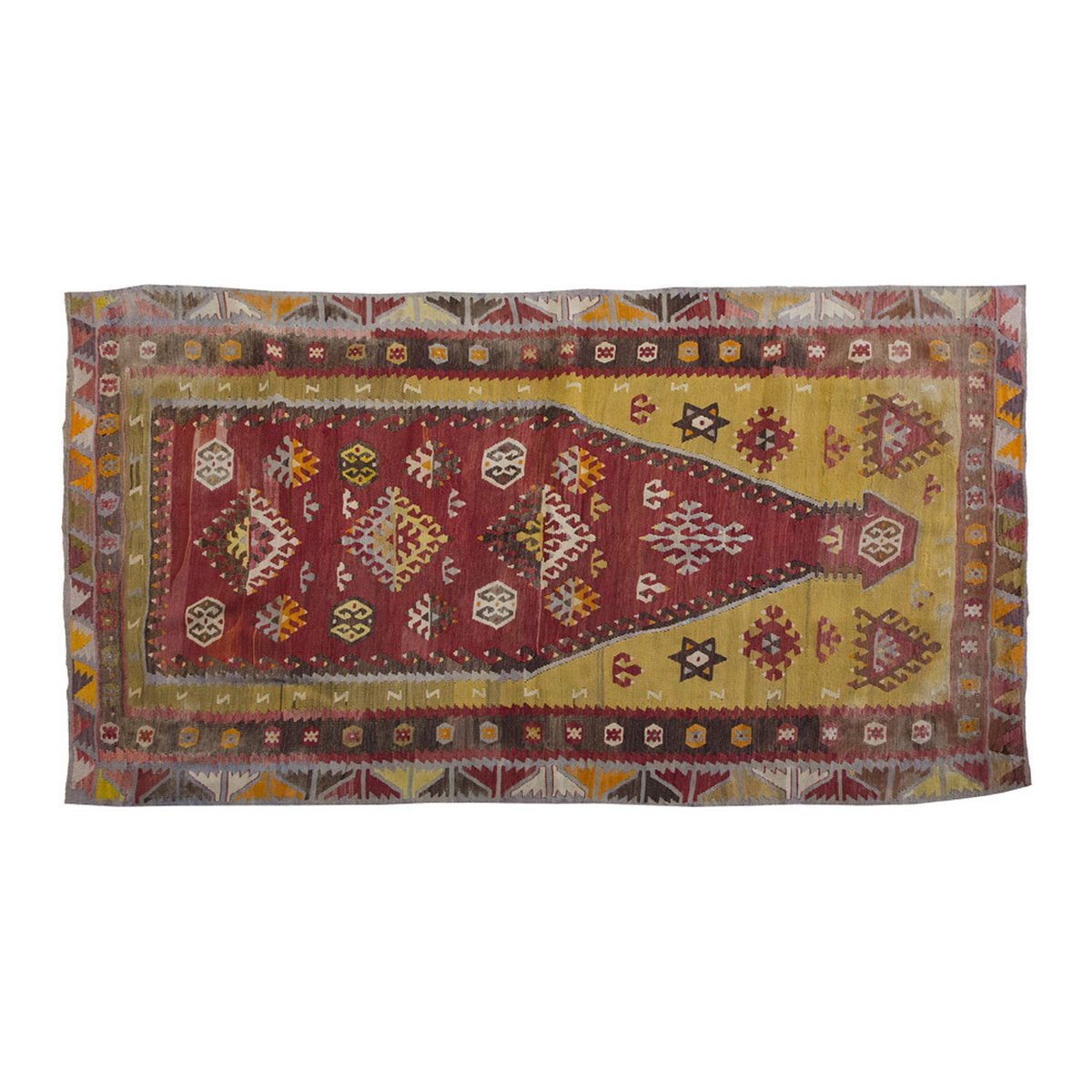 Vintage Kilim Rug,Sivas Şarkışla Kilim 3'4" x 5'5" feet 101 x 164 cm