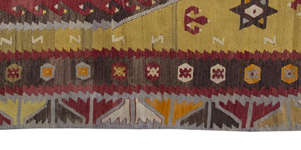 Vintage Kilim Rug,Sivas Şarkışla Kilim 3'4" x 5'5" feet 101 x 164 cm
