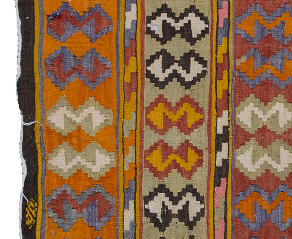 Vintage Kilim Rug,Adana Kilim 3'4" x 6" feet 101 x 180 cm
