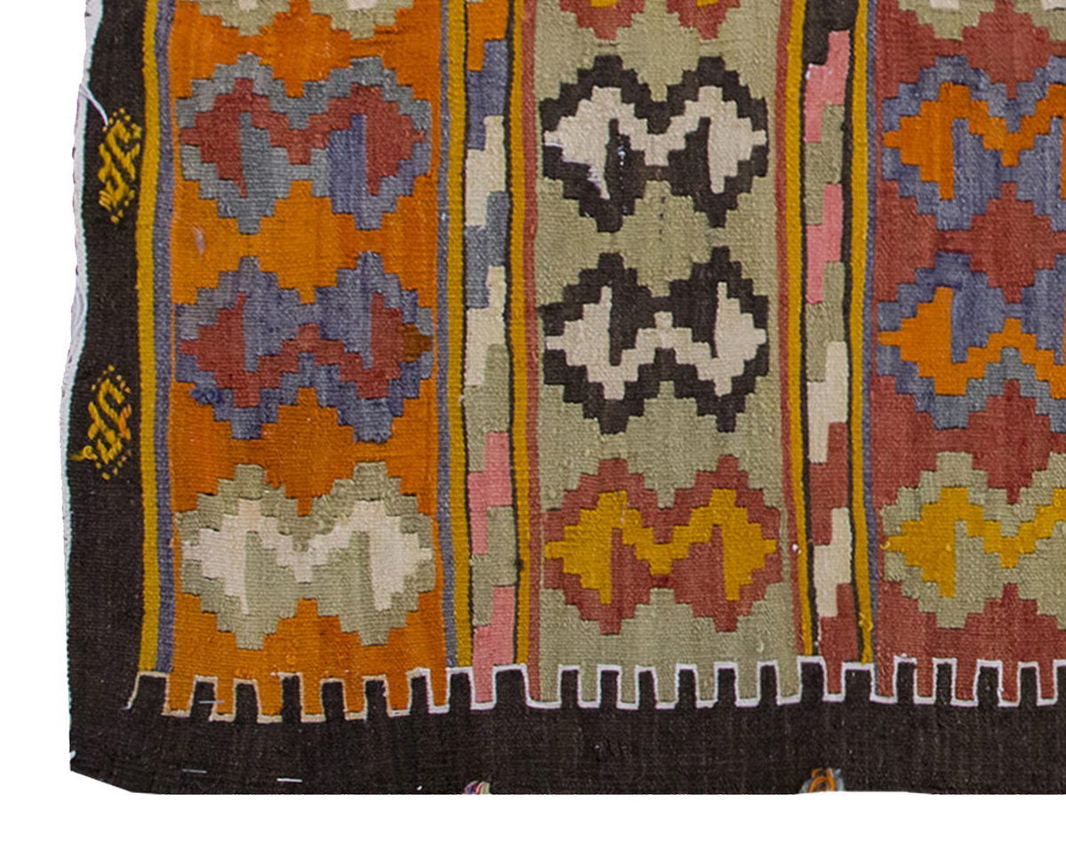Vintage Kilim Rug,Adana Kilim 3'4" x 6" feet 101 x 180 cm