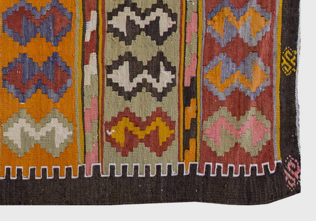 Vintage Kilim Rug,Adana Kilim 3'4" x 6" feet 101 x 180 cm