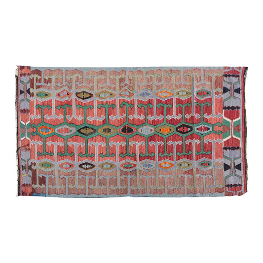 Vintage Kilim Rug,Denizli Kilim 3'4" x 6'5" feet 102 x 195 cm