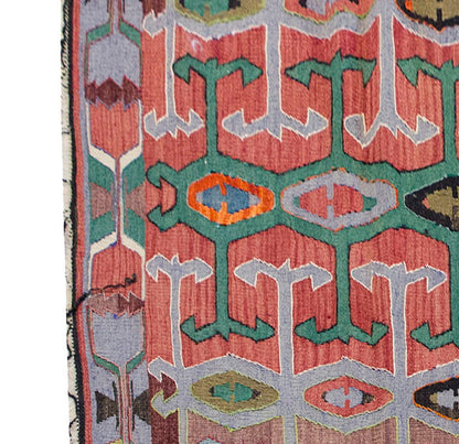 Vintage Kilim Rug,Denizli Kilim 3'4" x 6'5" feet 102 x 195 cm