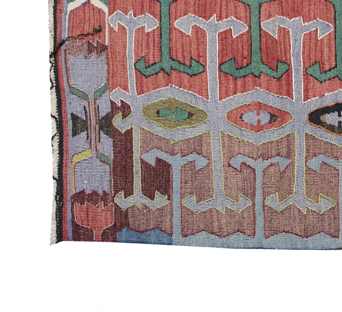 Vintage Kilim Rug,Denizli Kilim 3'4" x 6'5" feet 102 x 195 cm