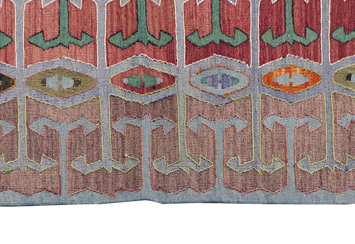 Vintage Kilim Rug,Denizli Kilim 3'4" x 6'5" feet 102 x 195 cm