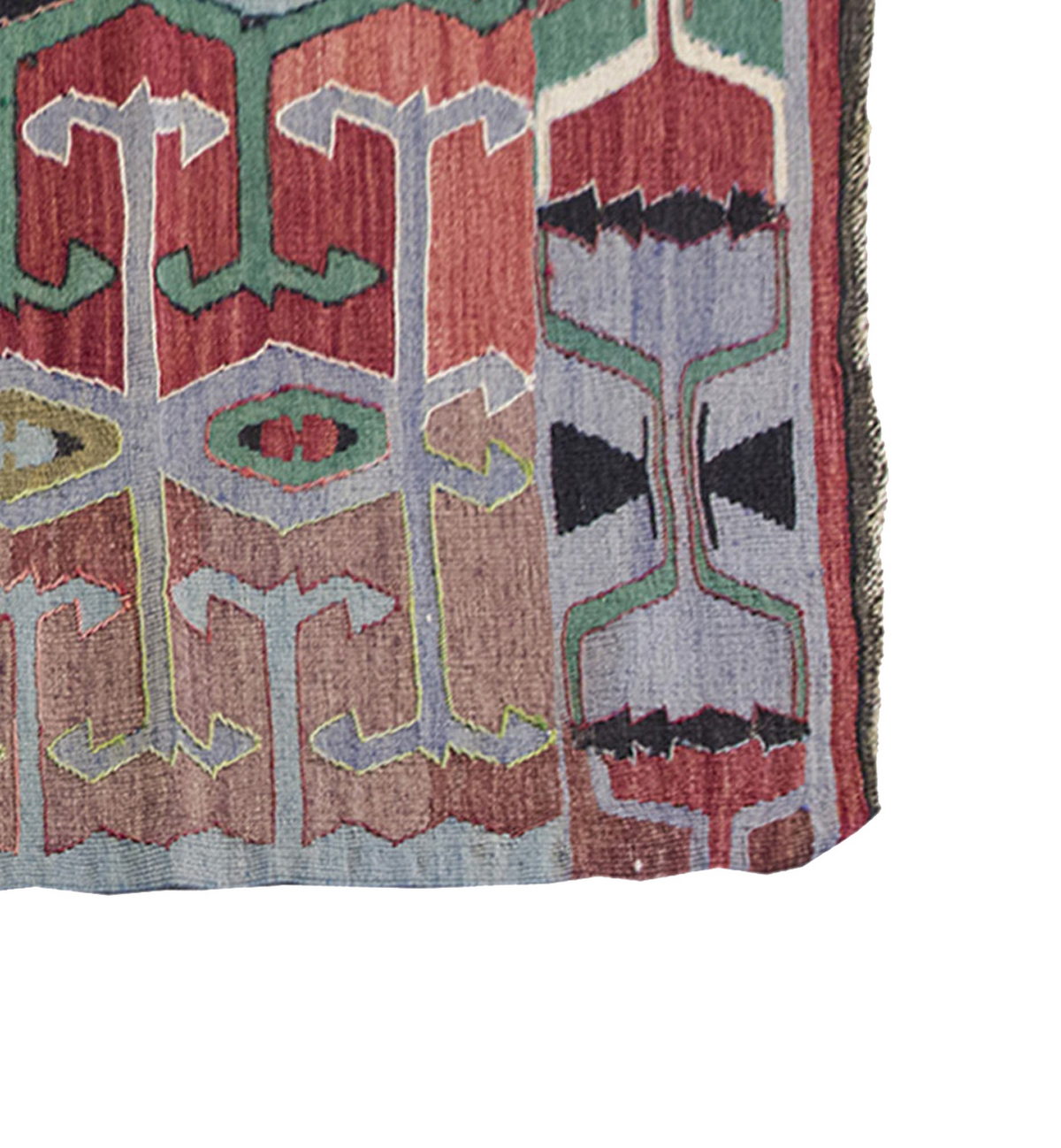 Vintage Kilim Rug,Denizli Kilim 3'4" x 6'5" feet 102 x 195 cm