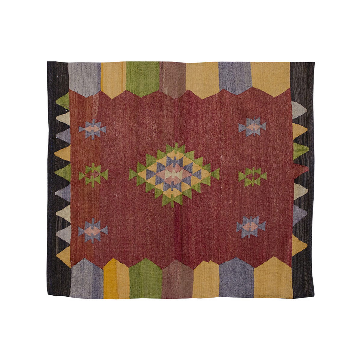 Vintage Kilim Rug,west Part of Turkey Kilim 3'5" x 3'5" feet 104 x 105 cm