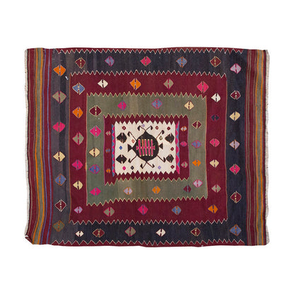 Vintage Kilim Rug,Balıkesir Kilim 3'5" x 3'9" feet 103 x 114 cm