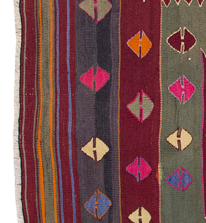 Vintage Kilim Rug,Balıkesir Kilim 3'5" x 3'9" feet 103 x 114 cm