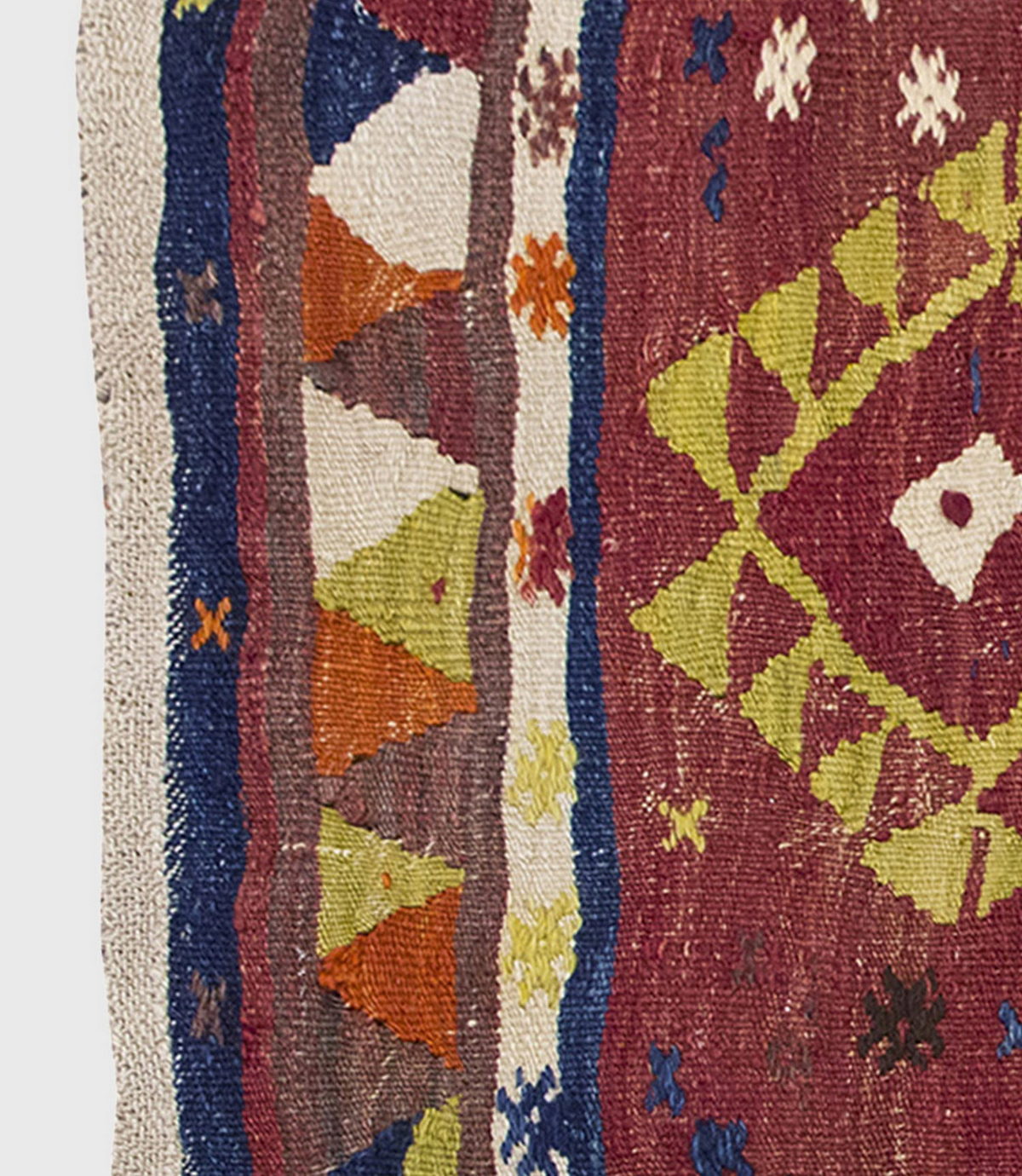 Vintage Kilim Rug, Nomadic Kilim 3'5" x 4'2" feet 105 x 127 cm