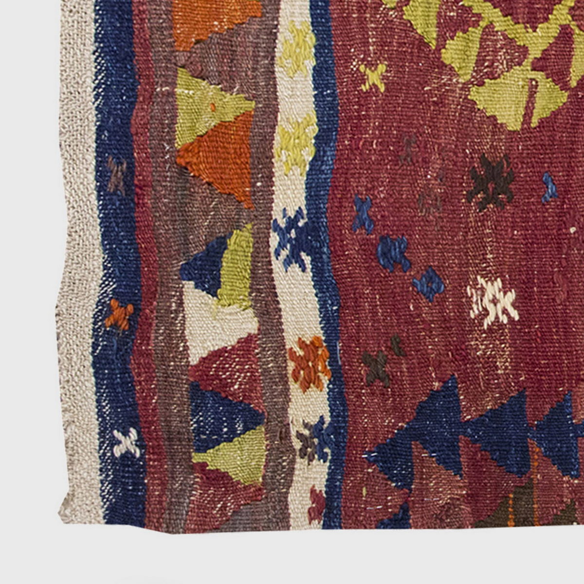 Vintage Kilim Rug, Nomadic Kilim 3'5" x 4'2" feet 105 x 127 cm