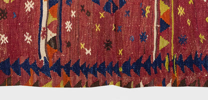 Vintage Kilim Rug, Nomadic Kilim 3'5" x 4'2" feet 105 x 127 cm