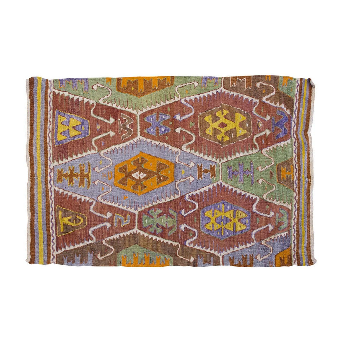 Vintage Kilim Rug,Nomadic Barac Kilim 3'5" x 4'6" feet 104 x 138 cm