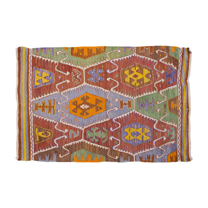 Vintage Kilim Rug,Nomadic Barac Kilim 3'5" x 4'6" feet 104 x 138 cm