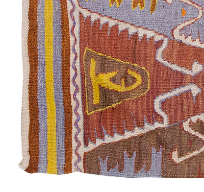 Vintage Kilim Rug,Nomadic Barac Kilim 3'5" x 4'6" feet 104 x 138 cm