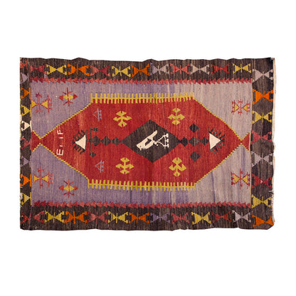 Vintage Kilim Rug,Emirdağ Kilim 3'5" x 5" feet 105 x 154 cm