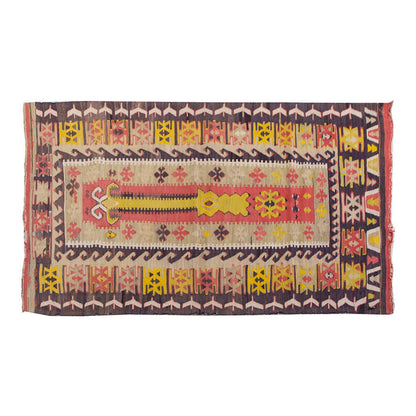 Vintage Kilim Rug,Konya Kilim 3'5" x 5'4" feet 103 x 163 cm