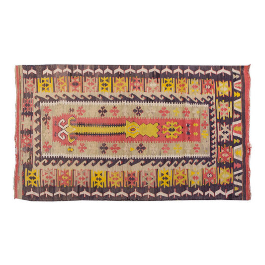 Vintage Kilim Rug,Konya Kilim 3'5" x 5'4" feet 103 x 163 cm