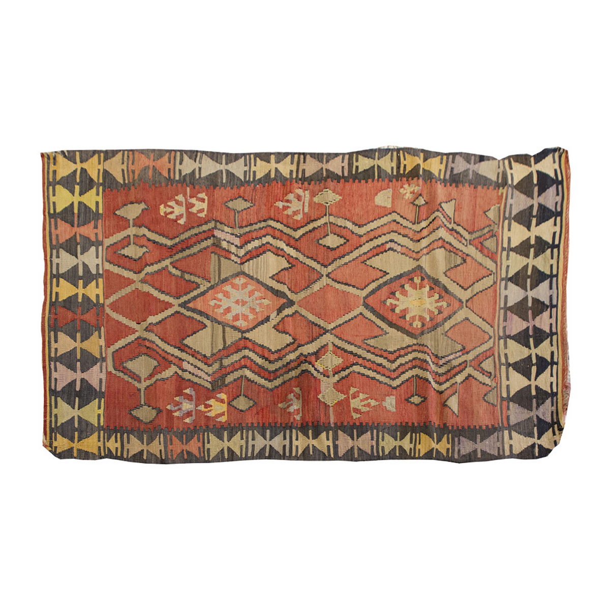 Vintage Kilim Rug,Kayseri Kilim 3'5" x 6'7" feet 105 x 201 cm