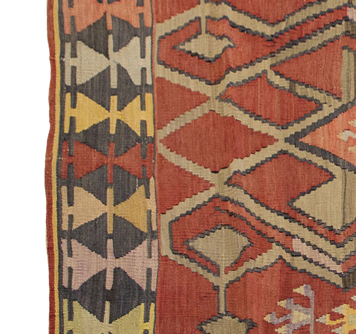 Vintage Kilim Rug,Kayseri Kilim 3'5" x 6'7" feet 105 x 201 cm