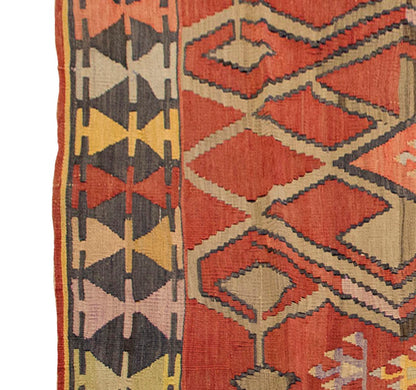 Vintage Kilim Rug,Kayseri Kilim 3'5" x 6'7" feet 105 x 201 cm