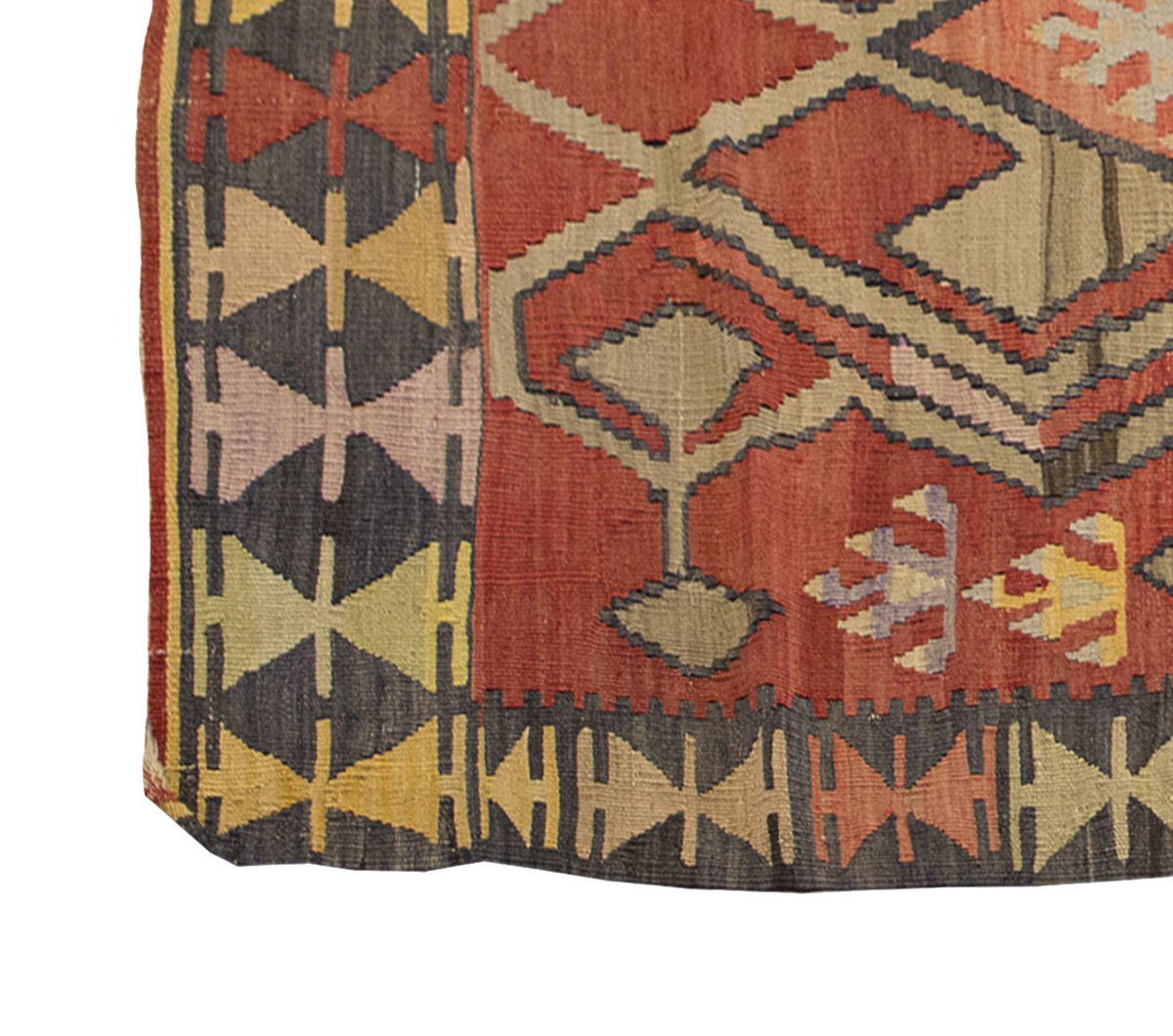 Vintage Kilim Rug,Kayseri Kilim 3'5" x 6'7" feet 105 x 201 cm