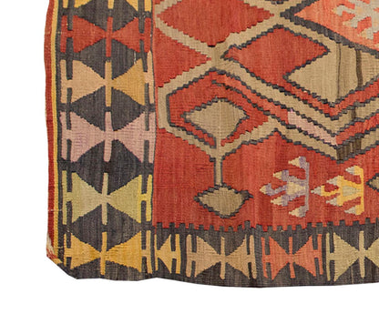 Vintage Kilim Rug,Kayseri Kilim 3'5" x 6'7" feet 105 x 201 cm