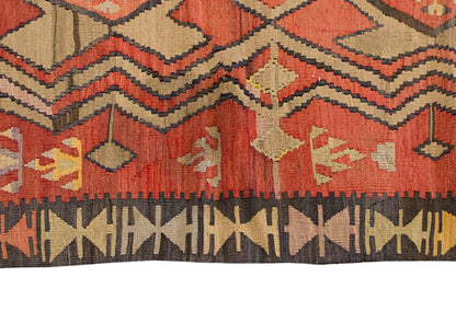 Vintage Kilim Rug,Kayseri Kilim 3'5" x 6'7" feet 105 x 201 cm